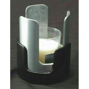 Ambria Votive Candle Holder Black & Silver Colored Metal